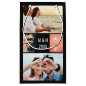 あなたの写真、文字及び色の小さいギフトバッグ スモールペーパーバッグ (裏面)