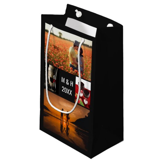 あなたの写真、文字及び色の小さいギフトバッグ スモールペーパーバッグ (正面アングル)