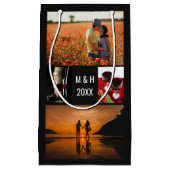 あなたの写真、文字及び色の小さいギフトバッグ スモールペーパーバッグ (正面)