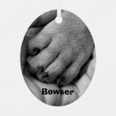 あなたの写真、画像、年のペット記念碑 メタルオーナメント (正面)