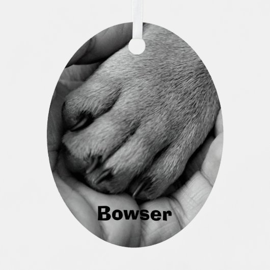 あなたの写真、画像、年のペット記念碑 メタルオーナメント (正面)