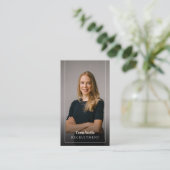 あなたの写真、白の不透明縁どモダンビジネスCA 名刺 (スタンド正面)