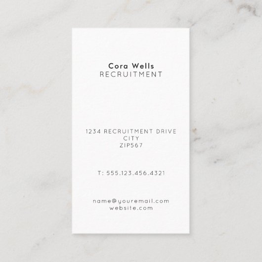 あなたの写真、白の不透明縁どモダンビジネスCA 名刺 (裏面)