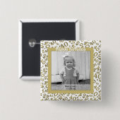 あなたの写真:  第40数パターン金ゴールドおよび白 缶バッジ (正面&裏面)