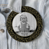 あなたの写真:  第60数パターン金ゴールドおよび黒 缶バッジ (インサイチュ)