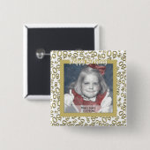 あなたの写真:  第80数パターン金ゴールドおよび白 缶バッジ (正面&裏面)