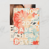 あなたの写真 花のような 大胆な 現代の セーブ・ザ・デート カード (正面/裏面)