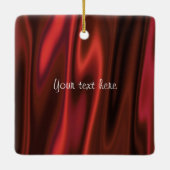あなたの写真 – 赤い滑らかなサテンルック写真フレーム セラミックオーナメント (裏面)