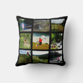 あなたの写真， 10フォトインスタグラムコラージブラックフレーム クッション (裏面)