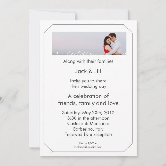 あなたの写真 5x7 招待状 (正面)