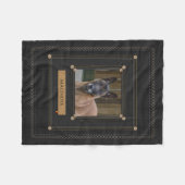 あなたの写真Malinois -ベルギーの羊飼い--を加えて下さい フリースブランケット (正面(横))