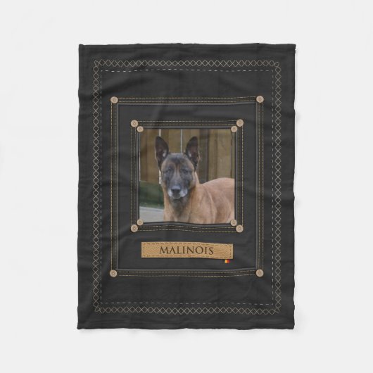 あなたの写真Malinois -ベルギーの羊飼い--を加えて下さい フリースブランケット (正面)
