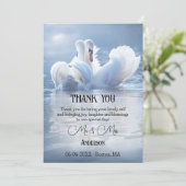 あなたの写真QRスワンレイク結婚のサンキューカード サンキューカード (スタンド正面)