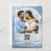 あなたの写真QRスワンレイク結婚のサンキューカード サンキューカード (裏面)