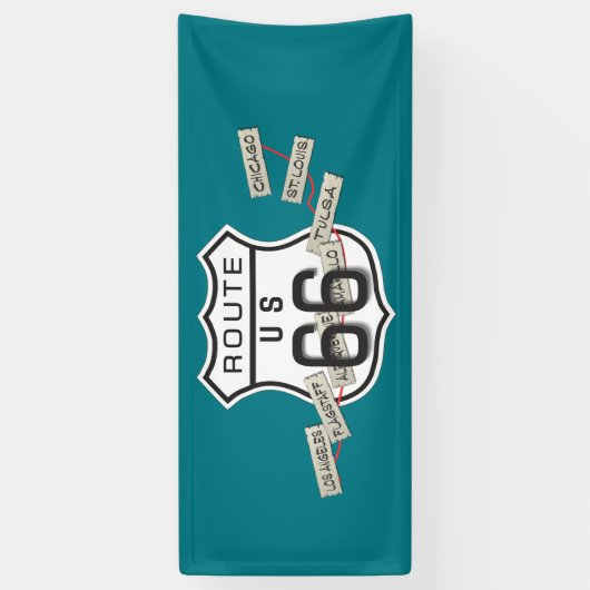 あなたの写真rt 66の旗を加えて下さい 横断幕 (縦)