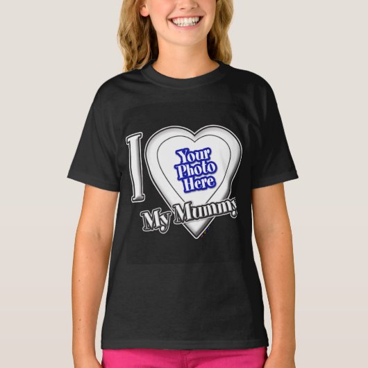 あなたの写真Tシャツでママが大好き Tシャツ (正面)