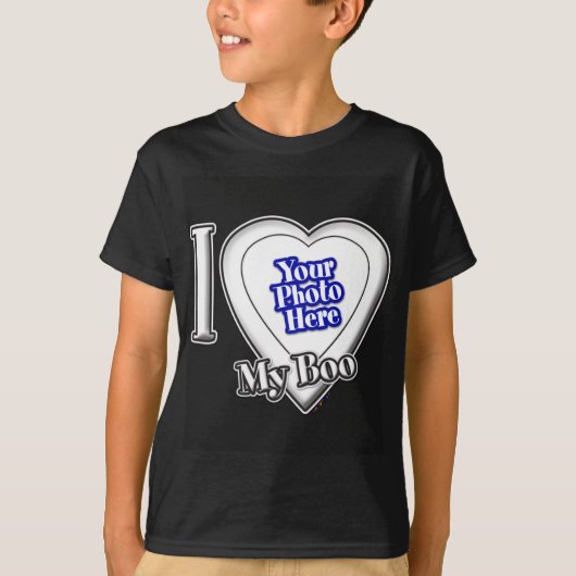 あなたの写真Tシャツで私のブーが大好き Tシャツ (正面)