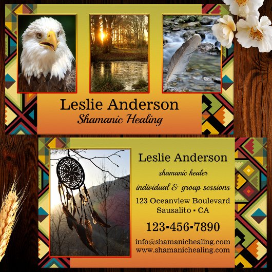 あなたの写真Tribal Shamanic Healing Business Card 名刺