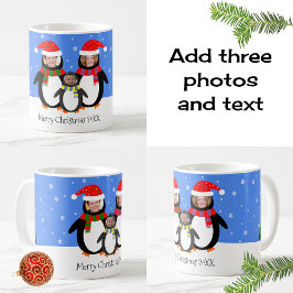 あなたの写真winter penguinsクリスマス コーヒーマグカップ