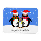 あなたの写真winter penguinsクリスマス マグネット (横)