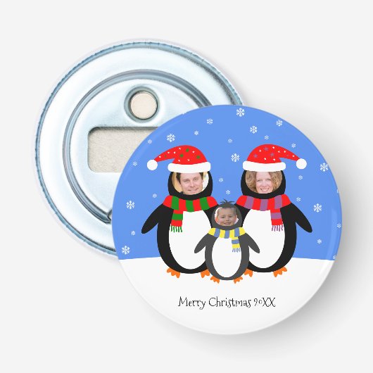 あなたの写真winter penguinsクリスマス 栓抜き (正面)