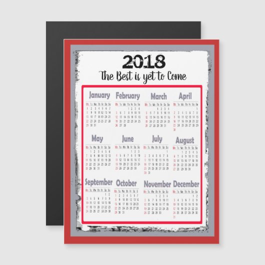 あなたの冷却装置のための2018のカレンダーのマグネティック・カード (正面/裏面)