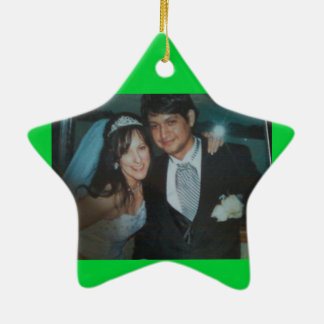 あなたの初めてのクリスマスのための結婚式の写真Ordimant セラミックオーナメント