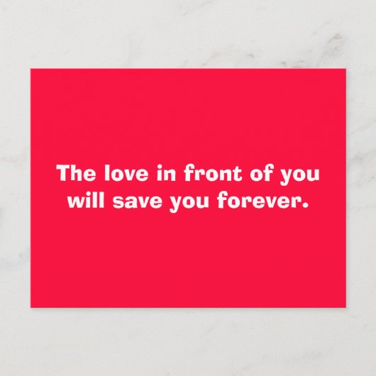 あなたの前の愛は永遠救になる。 ポストカード (正面)