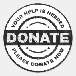 あなたの助けが必要です チャリティーのための募金ステッカー ラウンドシール