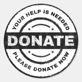 あなたの助けが必要です チャリティーのための募金ステッカー ラウンドシール