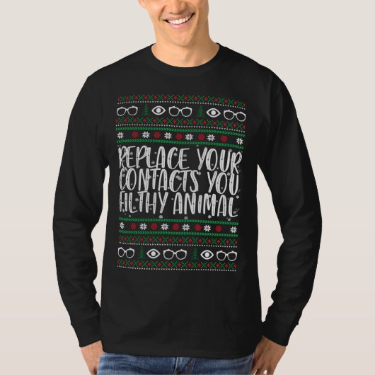 あなたの動物連絡の検眼用のクリスマスを交換 Tシャツ (正面)