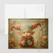 あなたの北極のエルフからのクリスマスプレゼント| かわいい シーズンポストカード (正面/裏面)