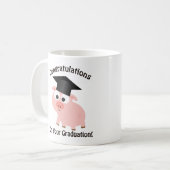 あなたの卒業のお祝い! ブタ コーヒーマグカップ (正面左)
