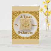 あなたの卒業生生地へのトーストフォントダマスク カード (黄色い花)