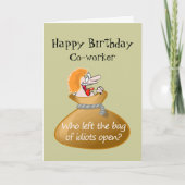 あなたの協力者のためのユーモアの馬鹿の自由な誕生日 カード (正面)