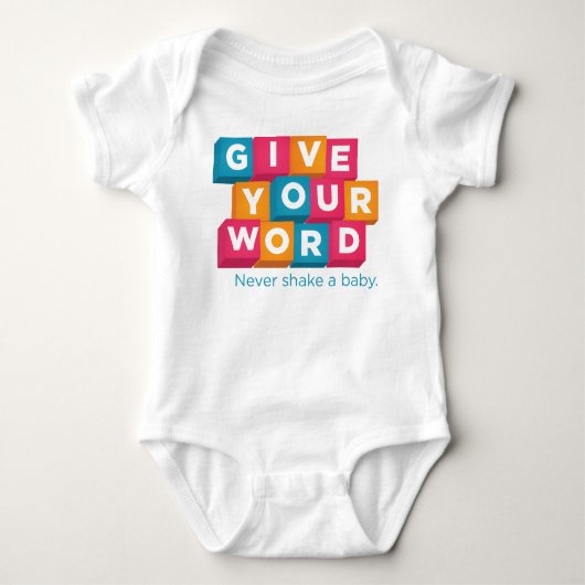 あなたの単語を与えて下さい ベビーボディスーツ (正面)