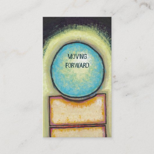 あなたの単語を絵を描く抽象美術のおもしろいの青い円 名刺 (正面)