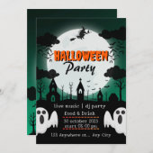 あなたの友人と家族のためのハロウィーンを招待。 招待状 (正面/裏面)