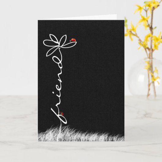 あなたの友人の考えることは女性を持つデイジー煩わせます カード (黄色い花)