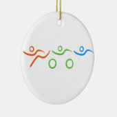 あなたの友人または家族のための素晴らしいトライアスロンのギフト セラミックオーナメント (右)