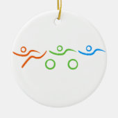 あなたの友人または家族のための素晴らしいトライアスロンのギフト セラミックオーナメント (正面)