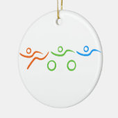 あなたの友人または家族のための素晴らしいトライアスロンのギフト セラミックオーナメント (左)