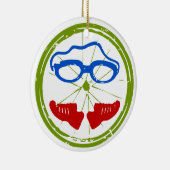 あなたの友人または家族のための素晴らしいトライアスロンのギフト セラミックオーナメント (右)