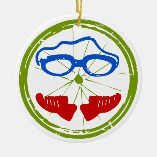 あなたの友人または家族のための素晴らしいトライアスロンのギフト セラミックオーナメント (正面)