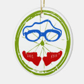 あなたの友人または家族のための素晴らしいトライアスロンのギフト セラミックオーナメント (左)