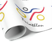 あなたの友人または家族のための素晴らしいトライアスロンのギフト ラッピングペーパー (ロールコーナー)