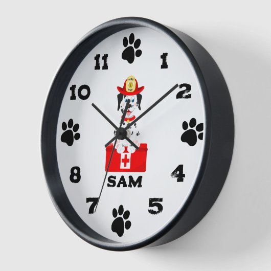 あなたの友人、火のパップブラック木製フレーム時計 壁時計 (傾斜)