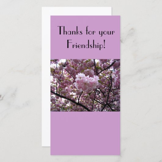 あなたの友情の写真カードをありがとう サンキューカード (正面/裏面)