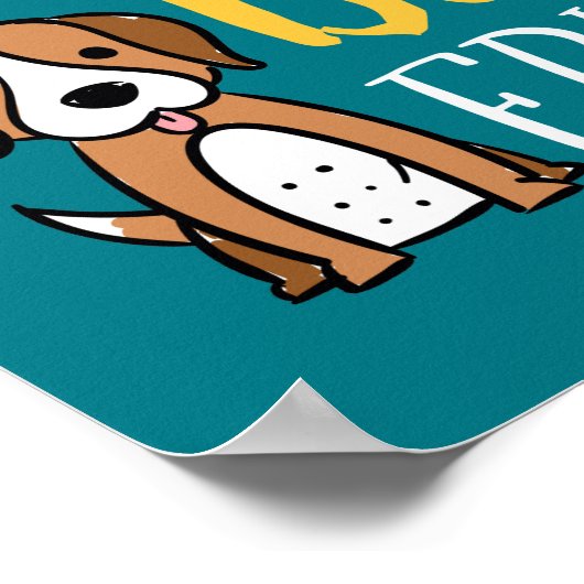 あなたの友最高の人のシェルターを採用かわいい犬の恋人 ポスター (角)