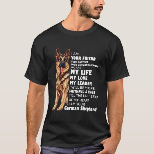 あなたの友達、ジャーマンシェパードの真っすぐな忠誠心 D Tシャツ (正面)